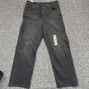 Levi's Jeans Men 31x27 Black Ribcage Straight Leg Denim Pants Pocket Outdoor